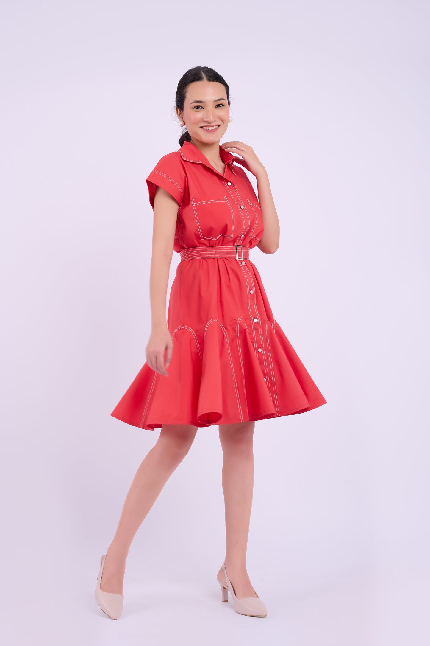 Sasha Dress -  Berry Red