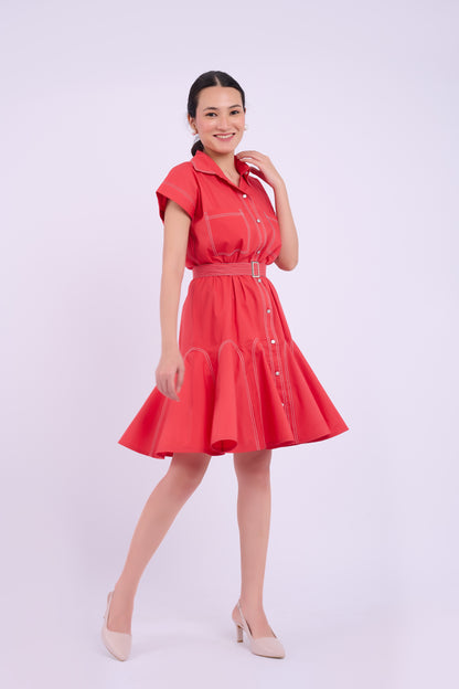 Sasha Dress -  Berry Red