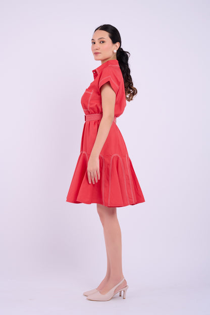 Sasha Dress -  Berry Red