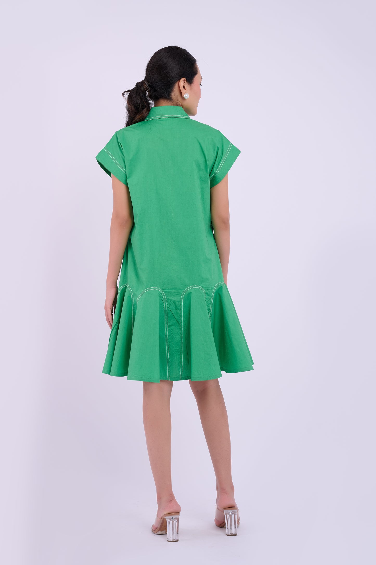 Embellished Sasha Dress - Dark Green