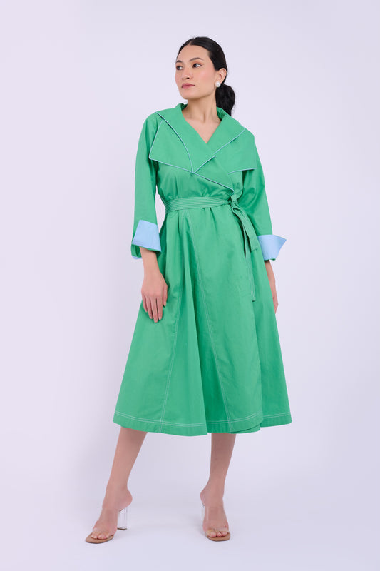 Julia Wrap Dress - Dark Green