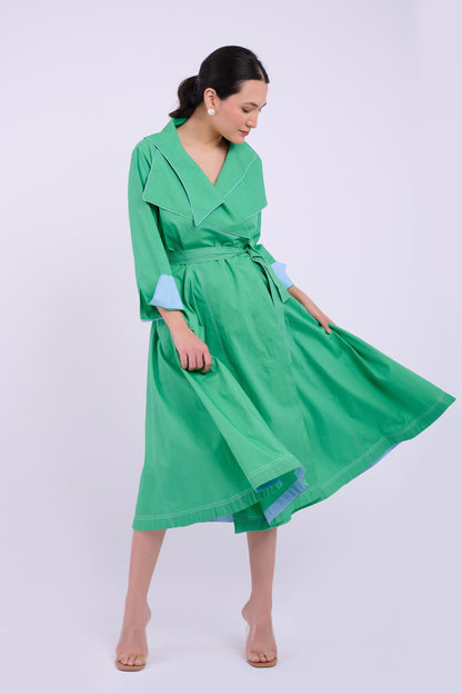 Julia Wrap Dress - Dark Green