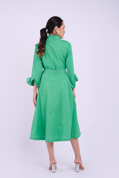 Julia Wrap Dress - Dark Green