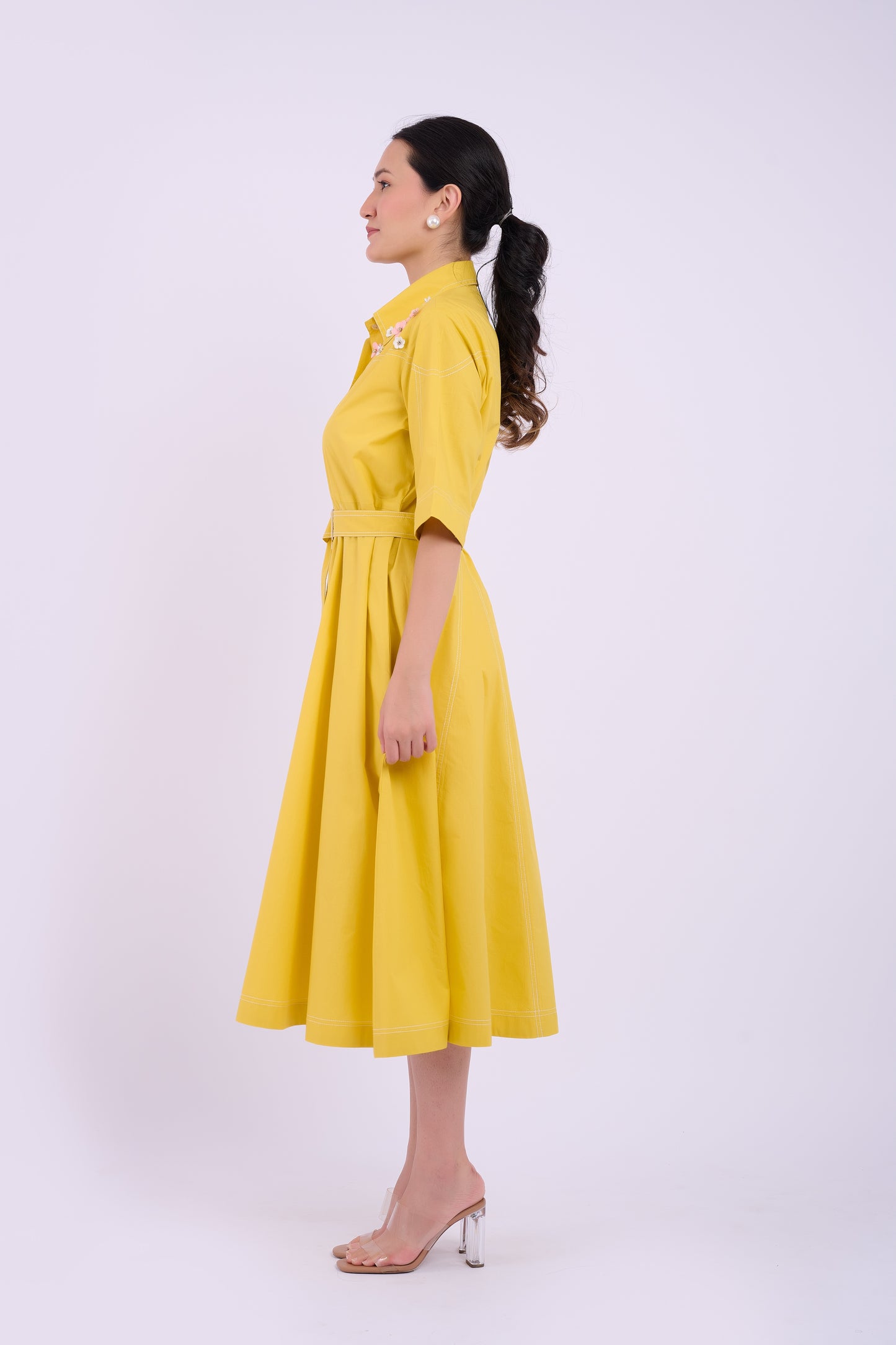 Embellished Cortez Dress - Yellow