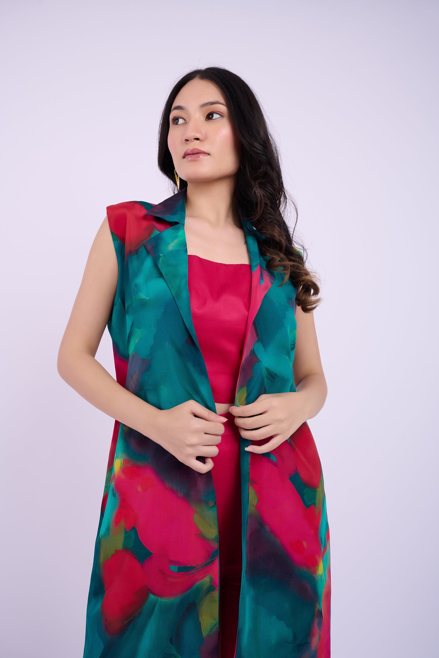 Teddi Overlay Crepe - Abstract Green
