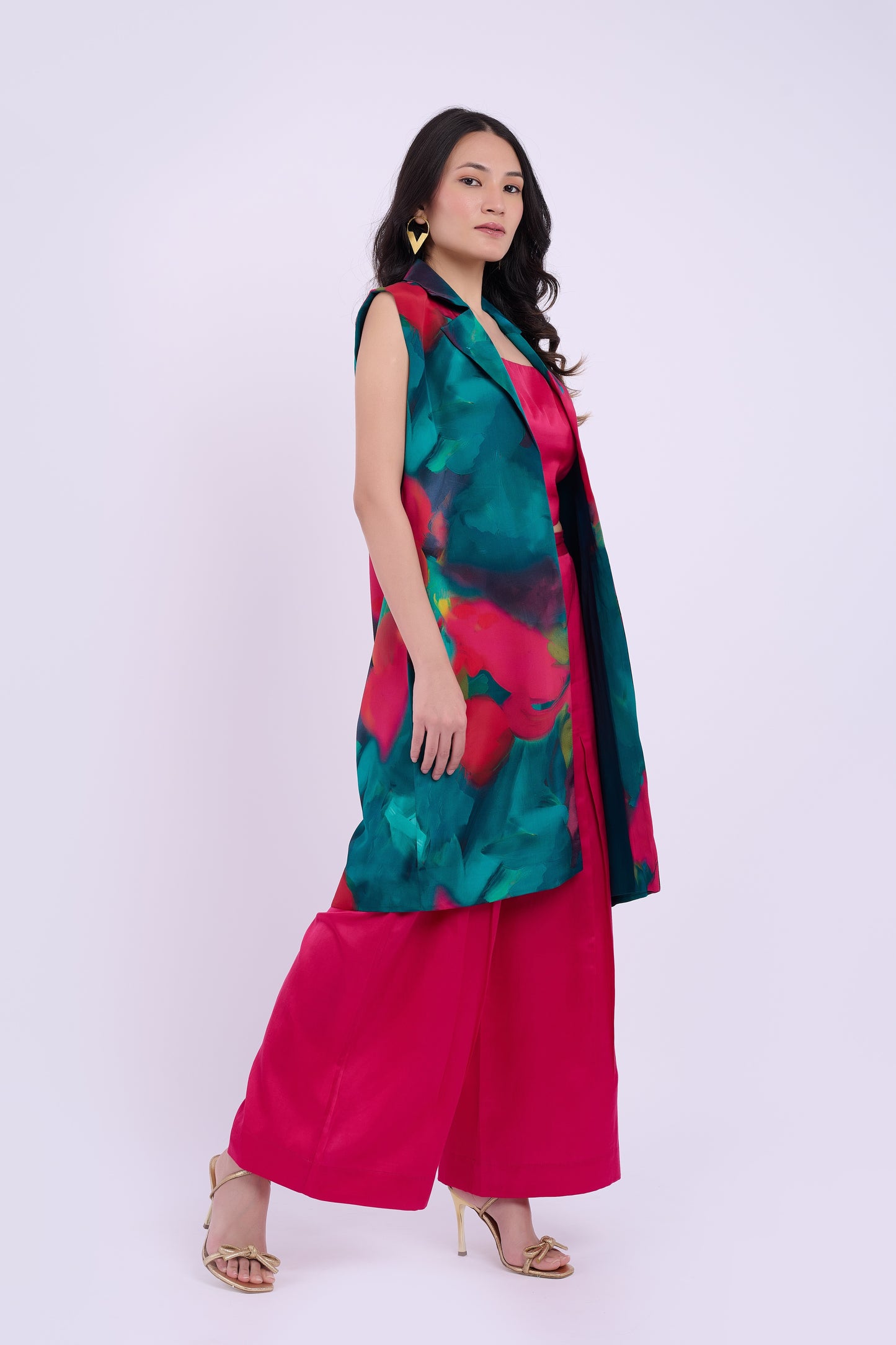 Teddi Overlay Crepe - Abstract Green