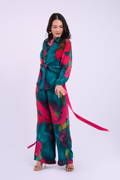Skylar Crepe  Set - Abstract Green